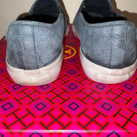 TORY BURCH Lennon Slip-On Sneaker Cobra Nubuck Navy Blue Size 9 with box - Picture 6 of 10